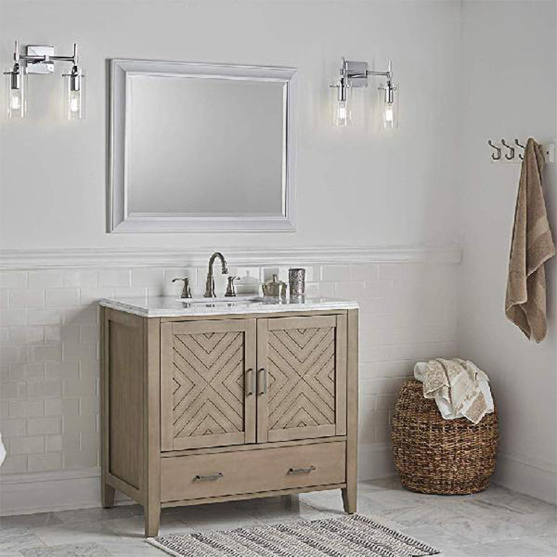 Chrom-/Nickelzylinder-Schatten Wandbeleuchtung modernes klares Glas 2-Licht-Esszimmer Leuchte Leuchte