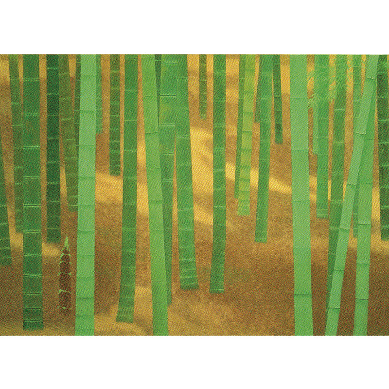 Dense Bamboo Grove Mural Wallpaper for Dining Room, Green, Custom Size Available