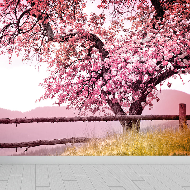 Home Decor Cherry Flower Mural Wallpaper Customized Modern Wall Covering for Kitchen