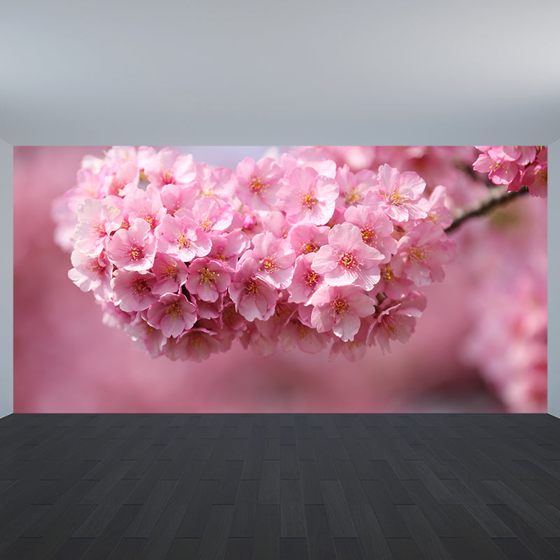 Contemporary Bouquet Mural Decal Pink Dining Room Wall Decor, Custom Size Available