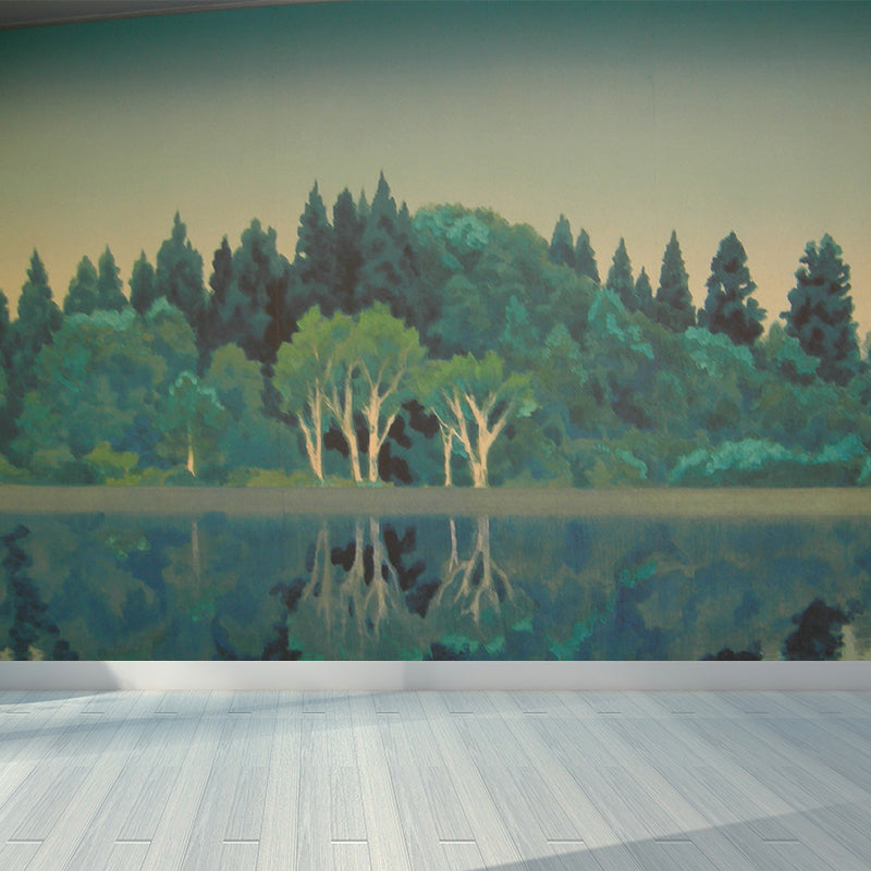 House Decor Riverside Forest Mural Decal Customized Modern Wall Covering for Kitchen