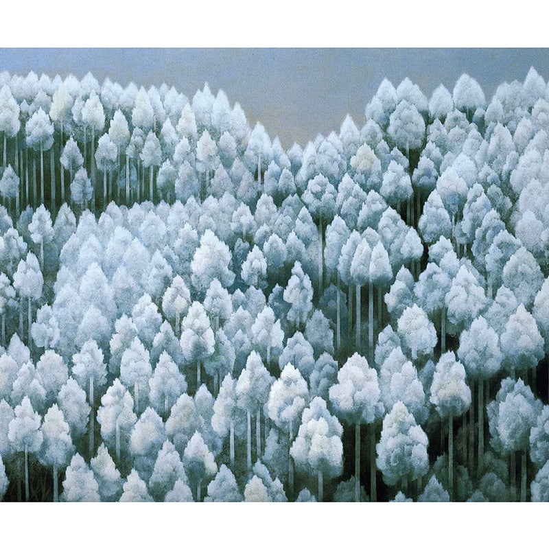 White Natural Woodlands Mural Wallpaper Decorative Wall Covering for Living Room