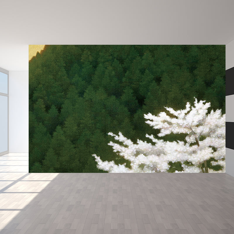 Botanical Scene Wall Mural Contemporary Decorative Bathroom Wall Covering, Personalize