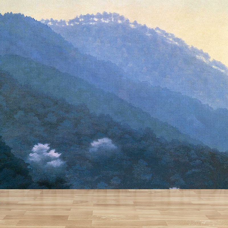 Turquoise Mountain Mural Decal Moisture Protection Contemporary Bedroom Wall Decor