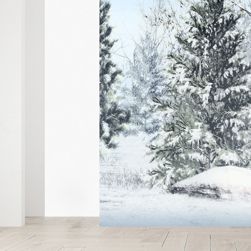 Big Winter Pine Trees Mural Wallpaper Decorative Modern Living Room Wall Covering
