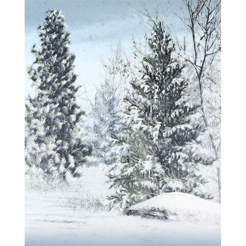 Big Winter Pine Trees Mural Wallpaper Decorative Modern Living Room Wall Covering