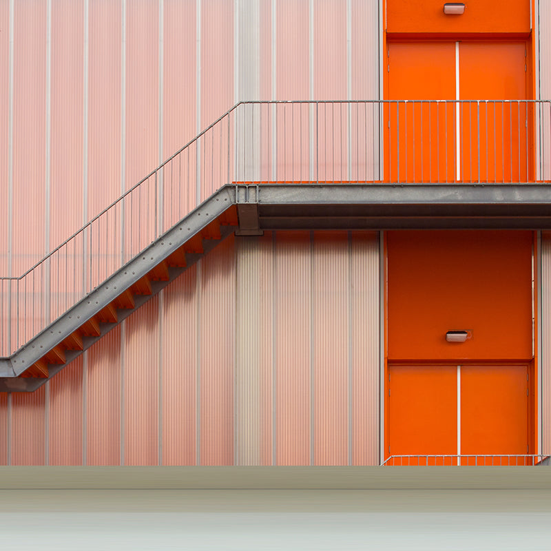 Smooth Large Pink Mural Modern Factory Interior Stairway Wall Art, Customized Size