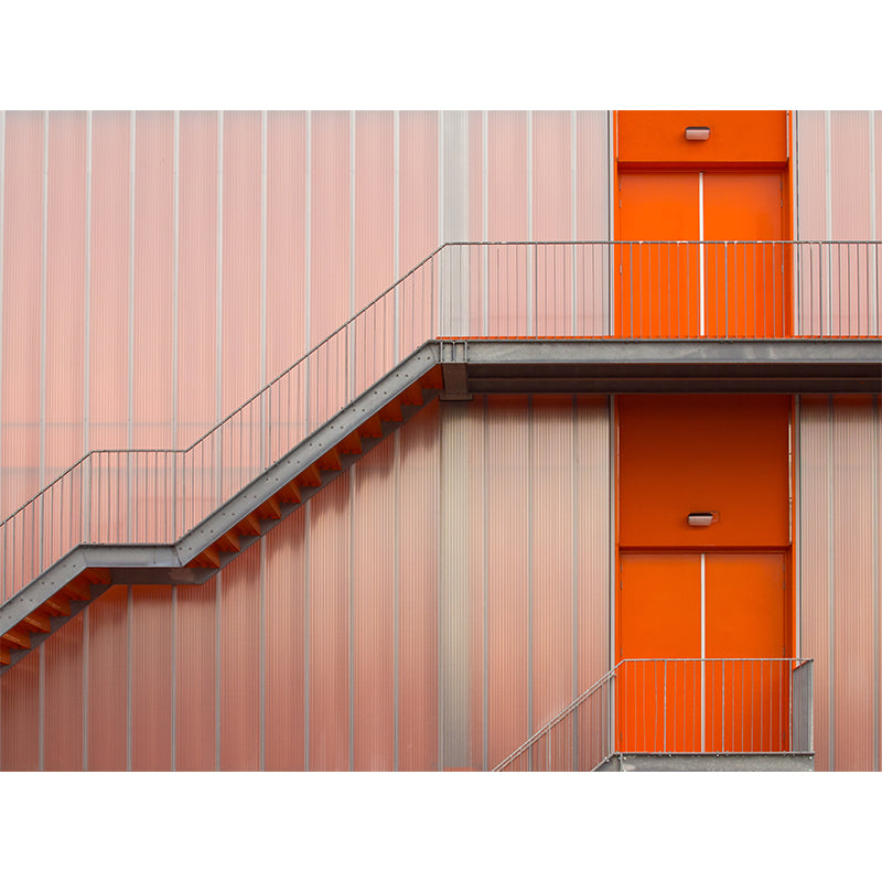 Smooth Large Pink Mural Modern Factory Interior Stairway Wall Art, Customized Size