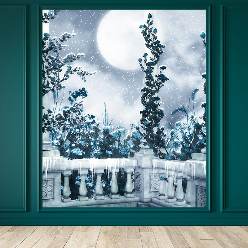 Waterproofing Balcony and Trees Mural Modern Non-Woven Wall Decor, Custom Printed