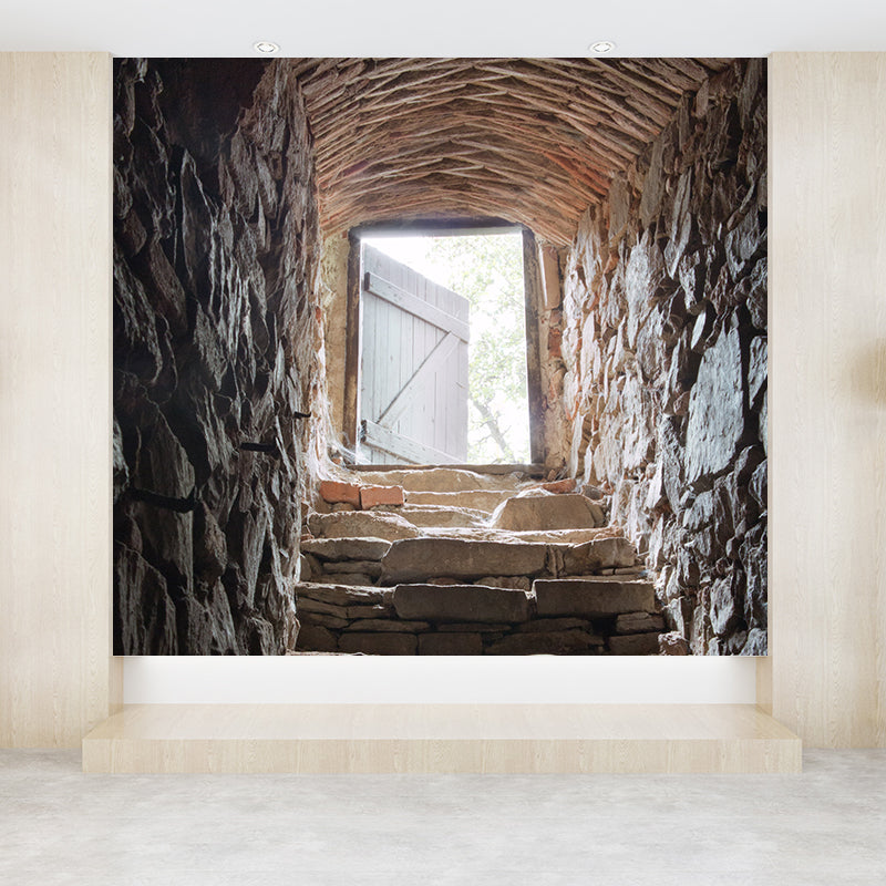 Pewter Cellar Stairway Wall Mural Water-Proof Modernist Dining Room Wall Decoration
