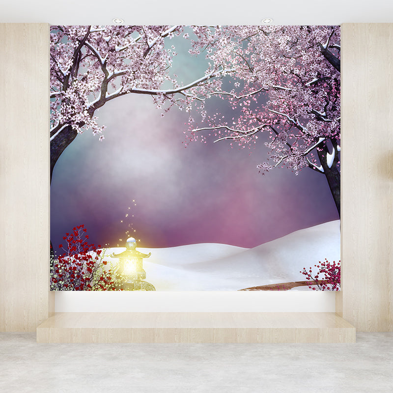 Whole Flower and Snowfield Mural Wallpaper for Wall Decor Modern Boys Room Wall Art