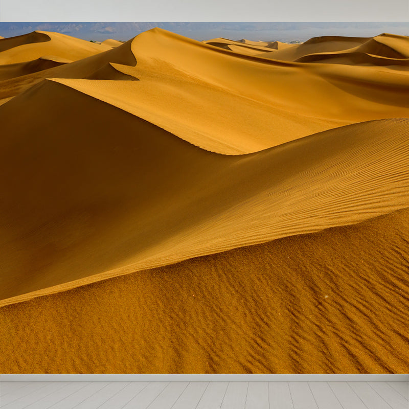 Yellow Sand Dunes Mural Water Resistant Wall Decor for Living Room, Made to Measure