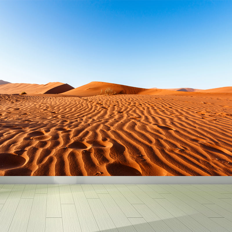 Photo Print Dune Waves Mural Wallpaper for Accent Wall, Yellow, Custom Size Available