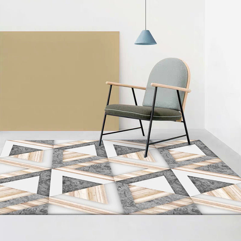 Modern Living Room Rug Multicolor Geometric Marble Print Rug Polyester Non-Slip Backing Area Rug
