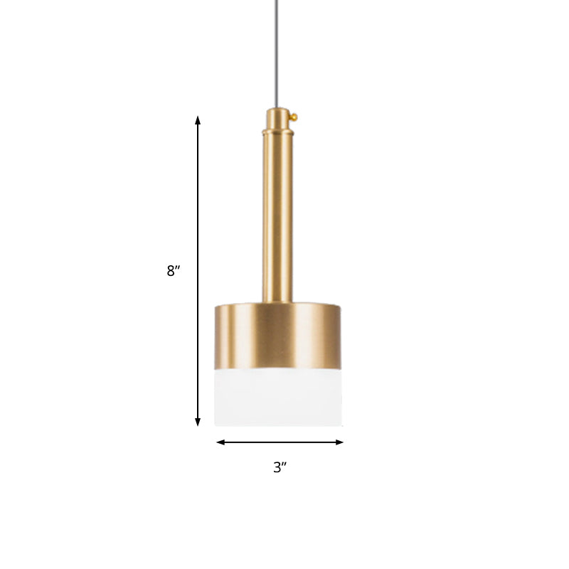 Gold Drum Ceiling Hanging Light Nordic 1 Head Metal Hanging Pendant Light for Bedroom