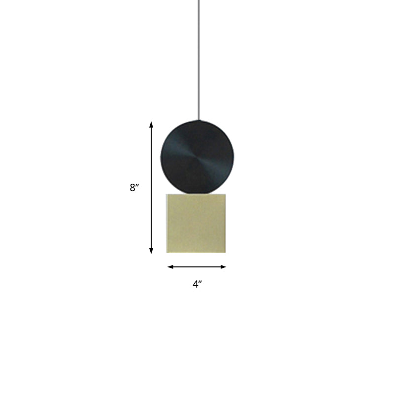 Drum/Saucer/Cylinder Hanging Pendant Light Minimalist Metal 1 Head Hallway Pendant Lighting in Gold
