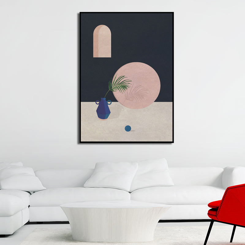 Toile d'art moderne nature morte, peinture d'architecture aux couleurs douces, décor mural pour la maison