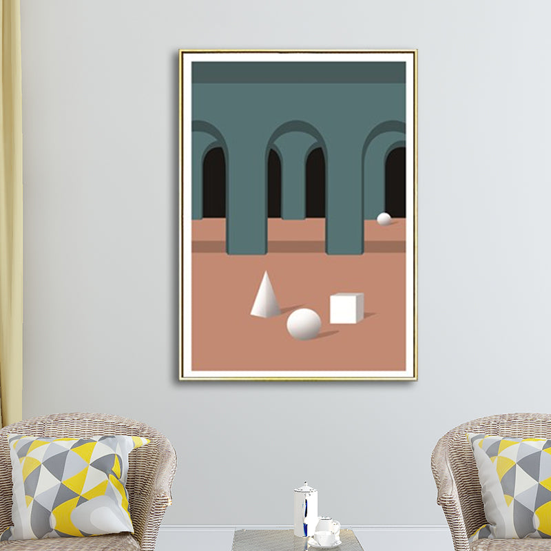 Moderne gebogen gang canvas pastel kleur stilleven geometrische muur kunst decor voor thuis