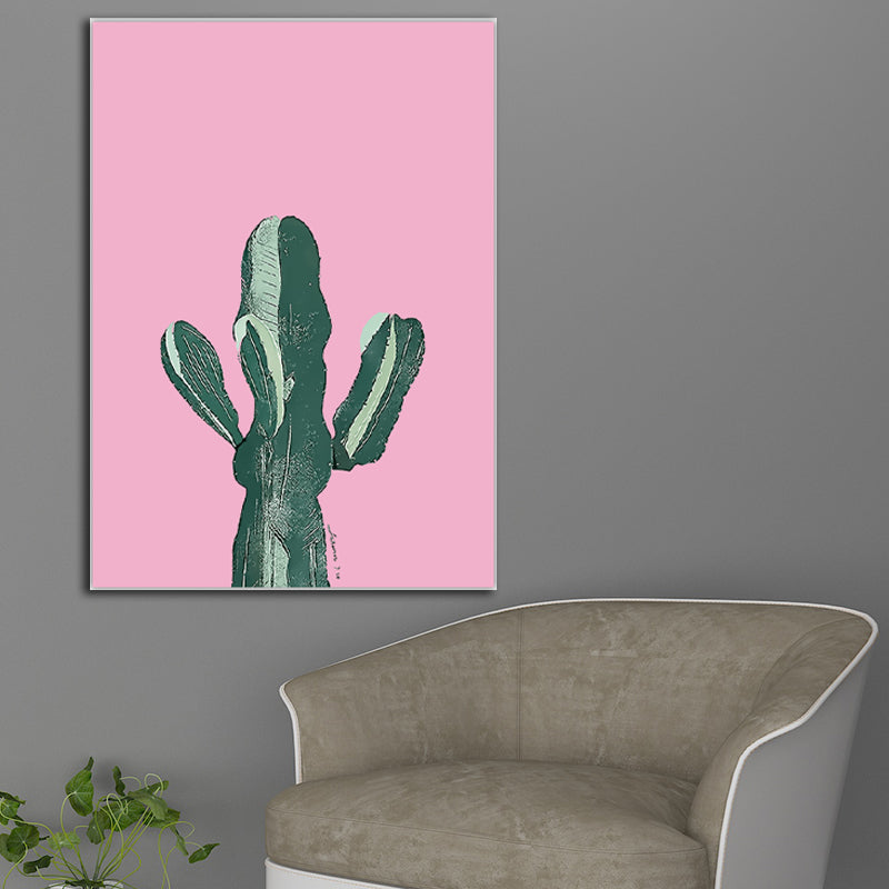 Tropix Plante Cactus Toile Couleur Pastel Texturée Décoration Murale pour Salon