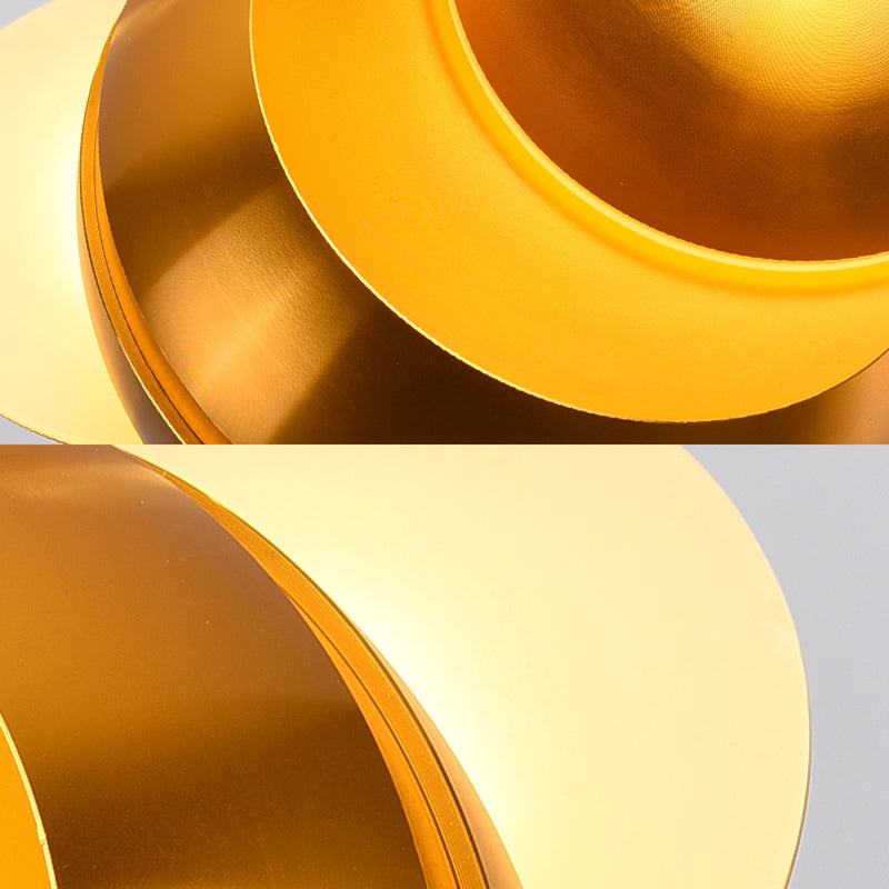 Kit de luz colgante de clúster redondo Techo de oro de metal contemporáneo Luz colgante en luz blanca/cálida