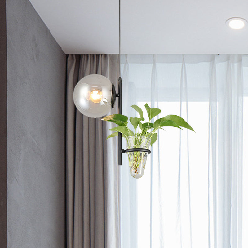 Schwarz/Gold 1 Lichtdecke Anhänger Retro Metallkugel LED -Tropfenlampe mit Milch weiß/rauchgraues Glasschatten