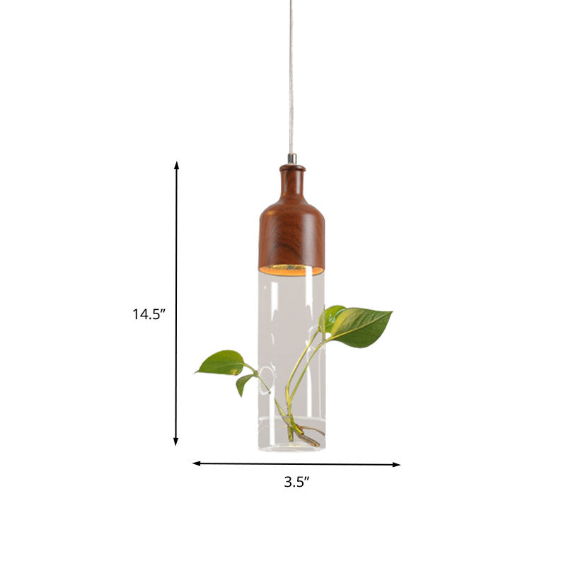 1 Accensione a sospensione in vetro chiaro chiaro ristorante per bottiglie di vino marrone industriale LED LED LED