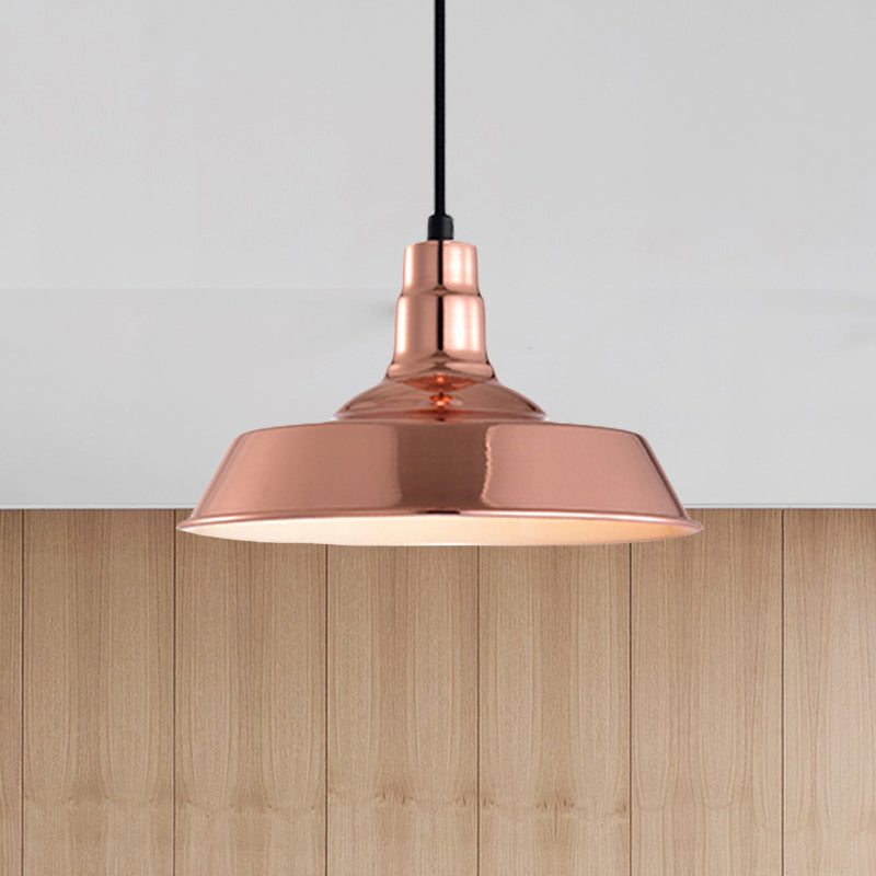Barn Shaped Living Room Pendant Industrial Style Metal 1 Head Copper/Gold Ceiling Hang Fixture