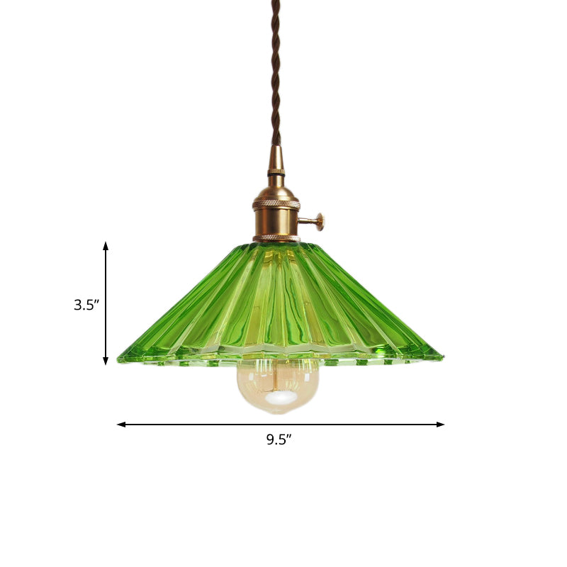 Lampada a sospensione del soggiorno smerlato vetro prismatico grigio/arancione/blu 1 kit di luce sospesa in ottone in ottone
