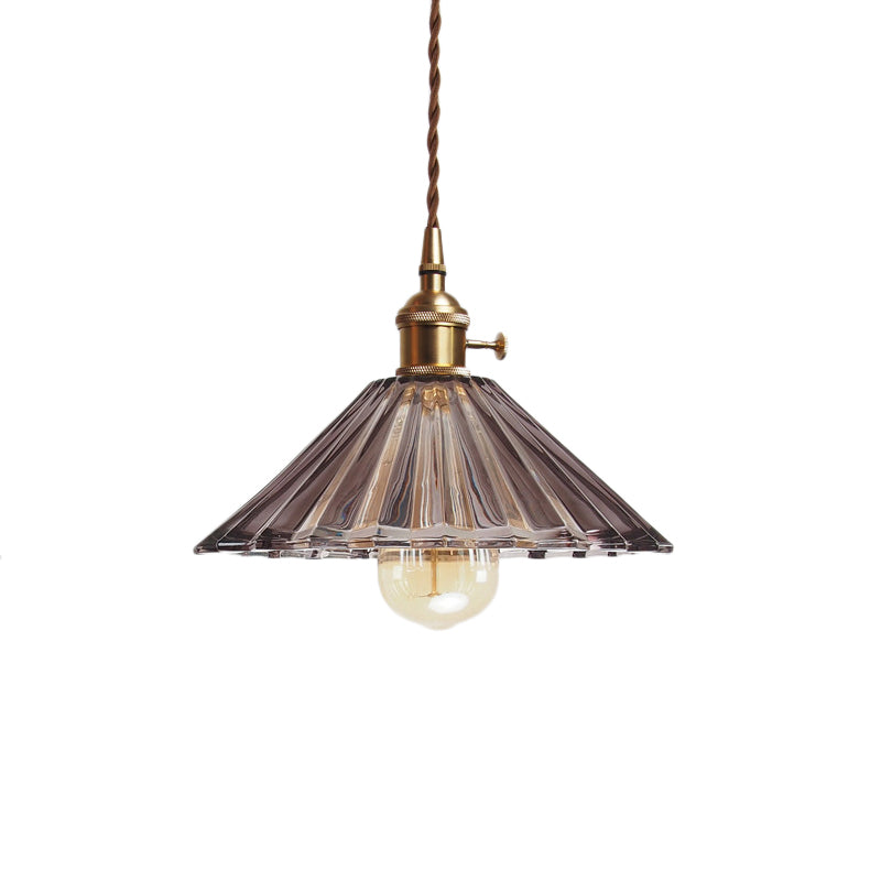 Lampada a sospensione del soggiorno smerlato vetro prismatico grigio/arancione/blu 1 kit di luce sospesa in ottone in ottone