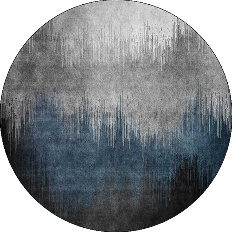 Blauer und grau moderner Teppich Polyester Ombre Muster Teppich waschbarer Rückschlag-Rücken Teppich für Wohnzimmer