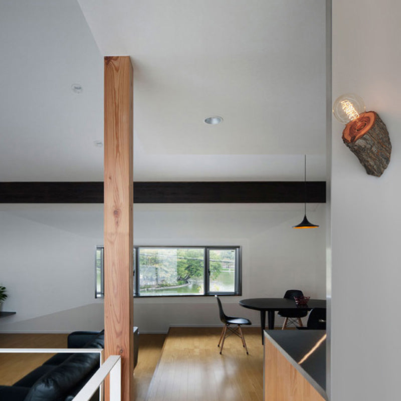 Wood Mini Wall Sconce Light Lodge Single Light Wall Lighting for Living Room