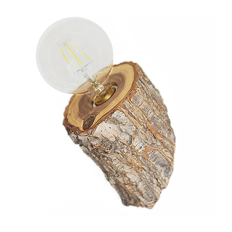Wood Mini Wall Sconce Light Lodge Single Light Wall Lighting for Living Room
