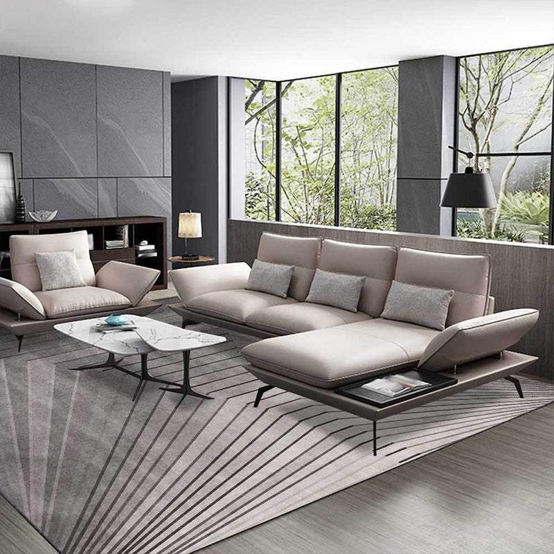 Unique Striped Pattern Rug Grey Simple Rug Polyester Washable Anti-Slip Backing Area Rug for Living Room