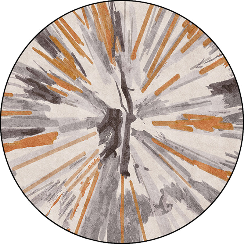 Stylish Abstract Rug Grey and Brown Nordic Rug Polyester Washable Anti-Slip Backing Area Rug for Living Room