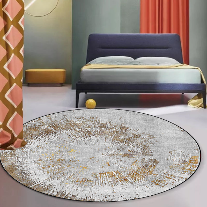 Tapis industriel gris polyester abstrait tapis de support sans glissement lavable pour le salon