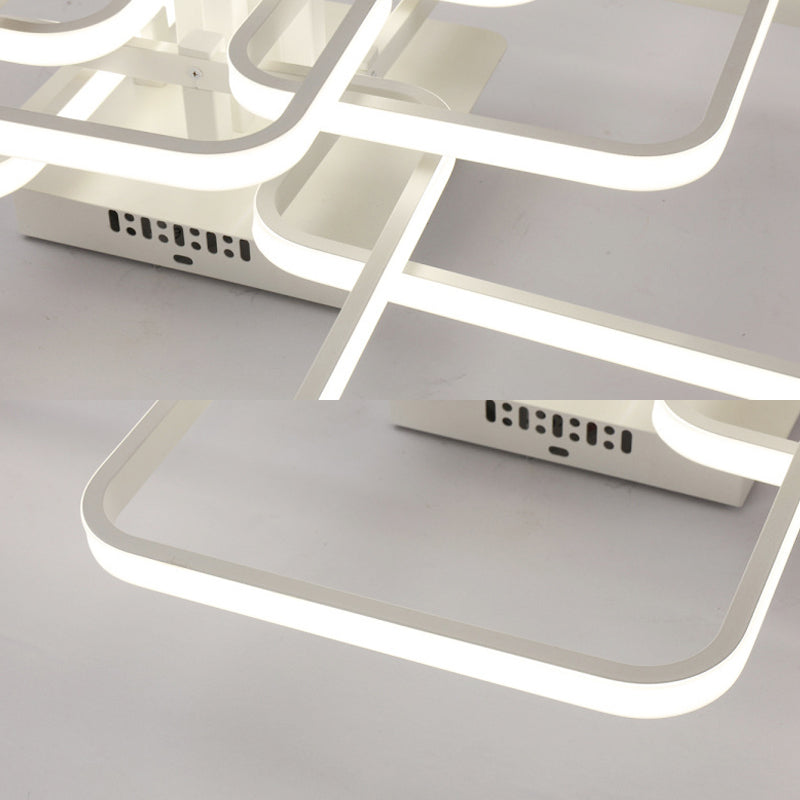 Geometrisches Wohnzimmer Bündig Licht Acryl LED 4/6/8 Lichter Modernism Semi Flush Ceiling Licht in Warm/Weißes Licht
