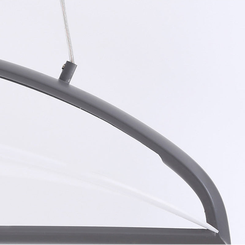 Lámpara de luz de techo ultra delgada gris/blanca lámpara colgante acrílica LED minimalista, 16.5 "/23.5" de ancho