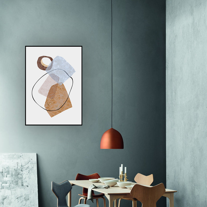 Geometry Wall Art Print Pastel Color Nordic Style Canvas for Living Room, Textured