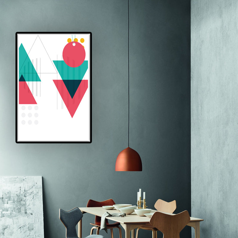 Color Blocking Geometric Wall Art Nordic Texture Canvas Print for Workshop