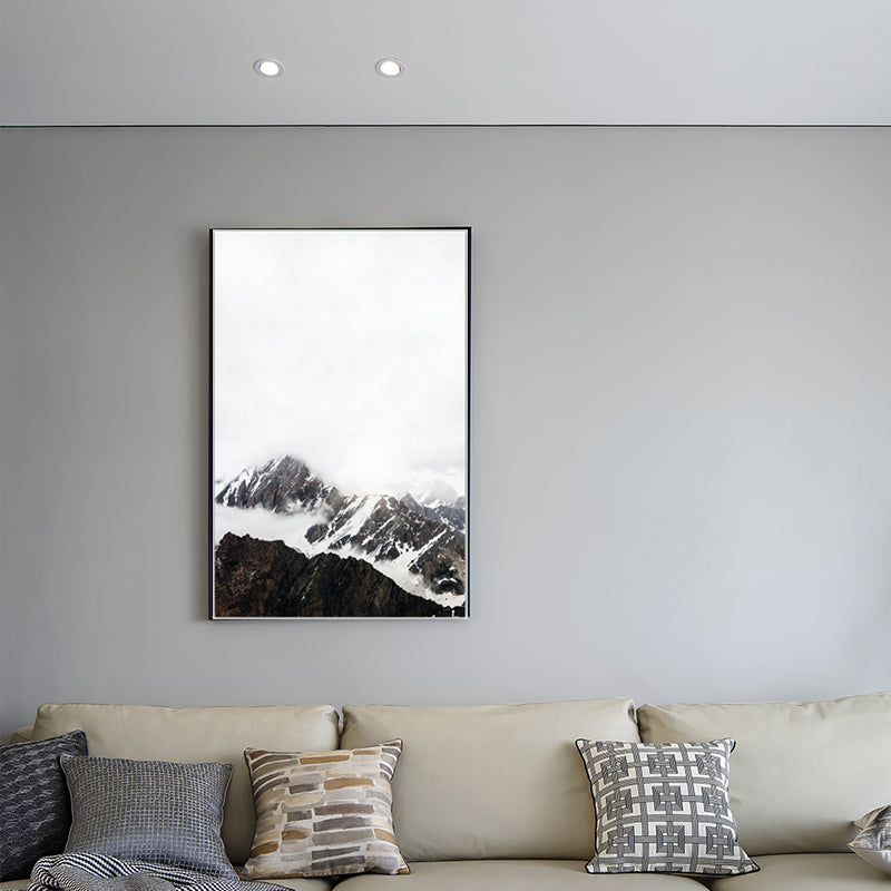 Strukturierter Kunstdruck auf Leinwand, Vintage-Stil, Misty Rock Mountain, Wanddekoration für Schlafzimmer