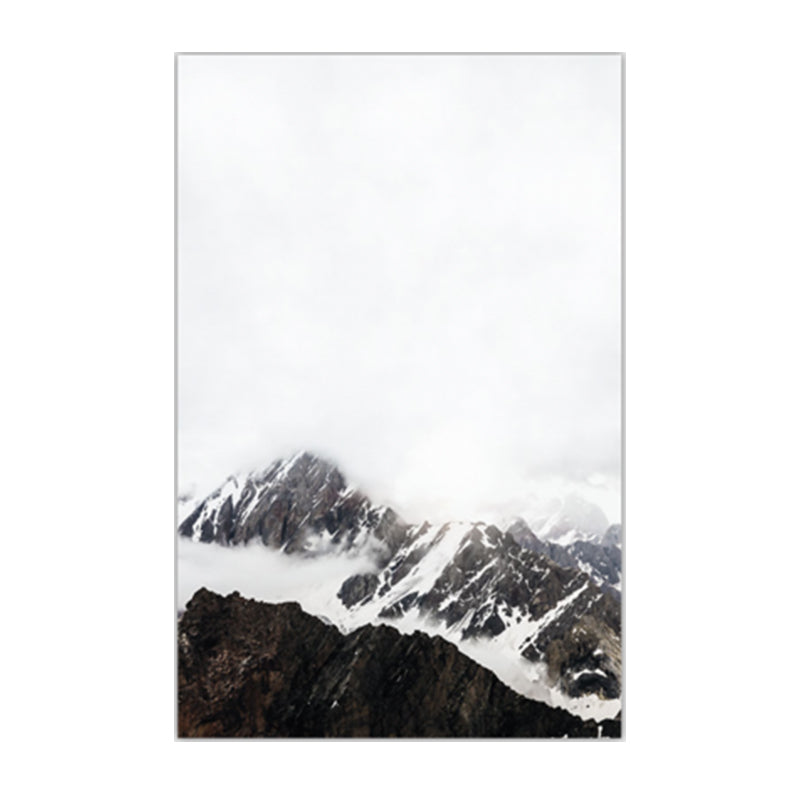 Strukturierter Kunstdruck auf Leinwand, Vintage-Stil, Misty Rock Mountain, Wanddekoration für Schlafzimmer