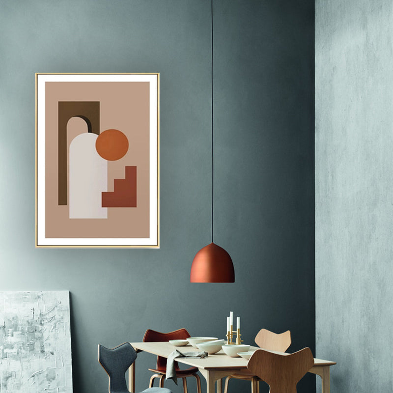 Nordic Still Life Geometric Art Print Pastel Color Textured Wall Decor for Living Room