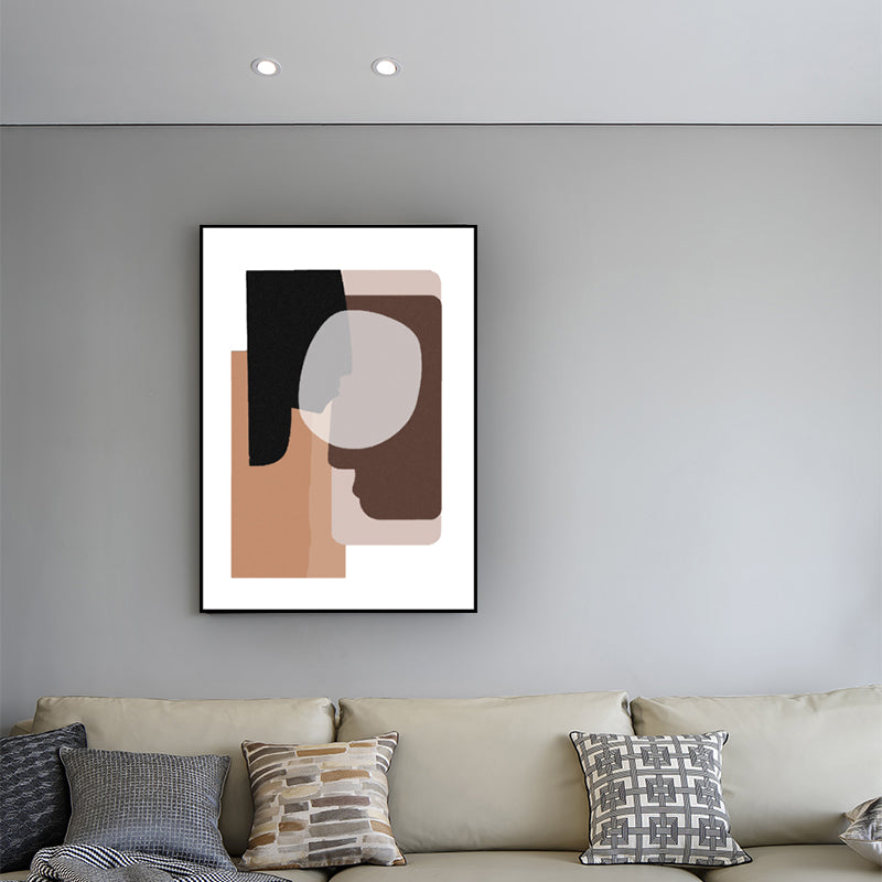 Textured Geometric Wall Art Decor Minimalistic Canvas Print in Soft Light for Home