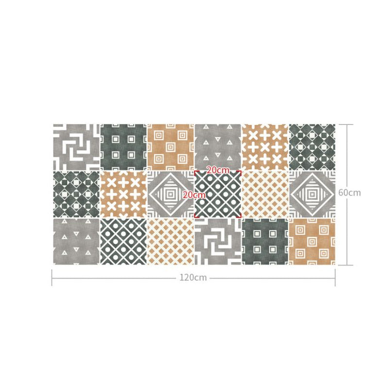 Math Geometry Wallpaper Panels Grey PVC Wall Decor, Peel and Stick, 4' L x 23.5" W