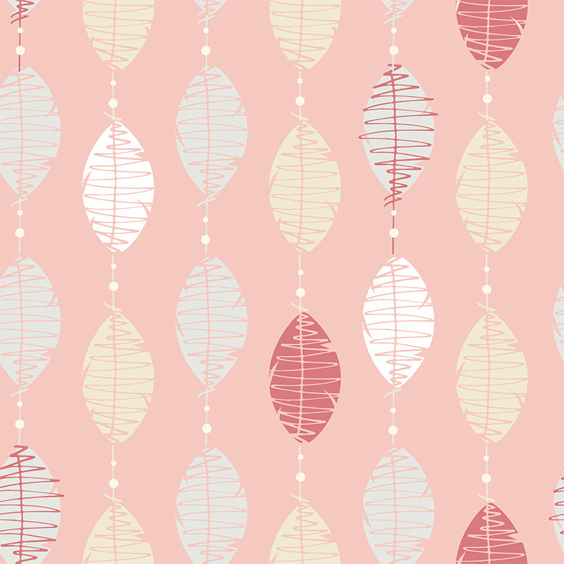 Modern Feather String Mural Decal Light Color Waterproofing Wall Covering for Living Room