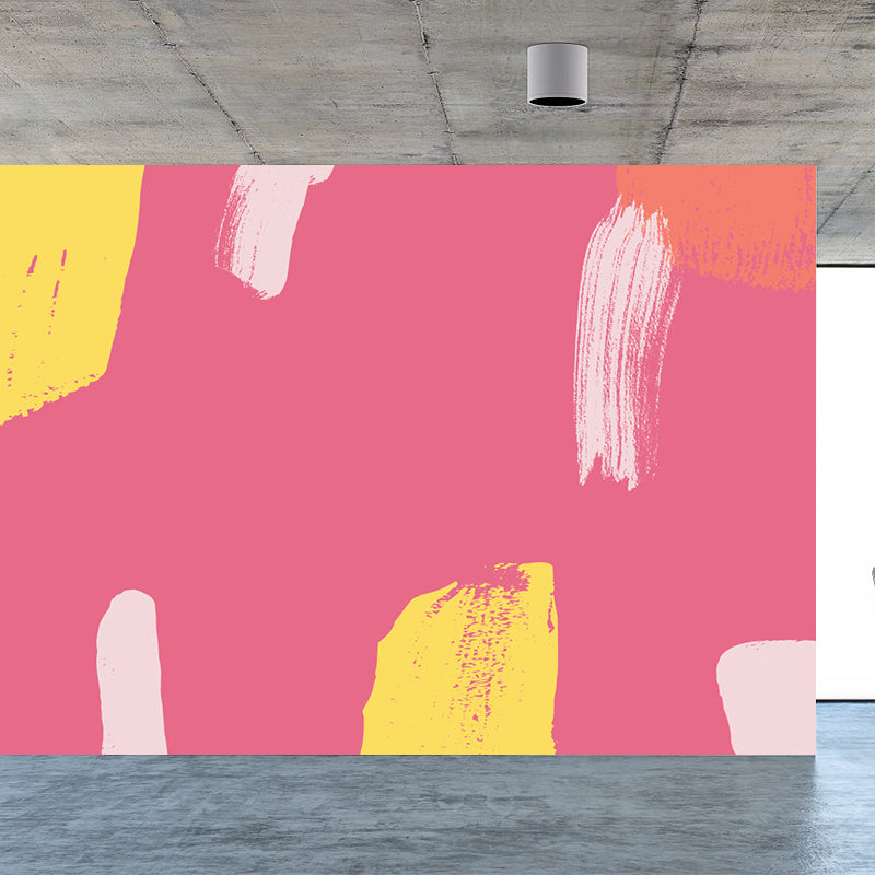 Modern Abstract Pattern Mural Decal Pink Waterproofing Wall Covering for Bathroom