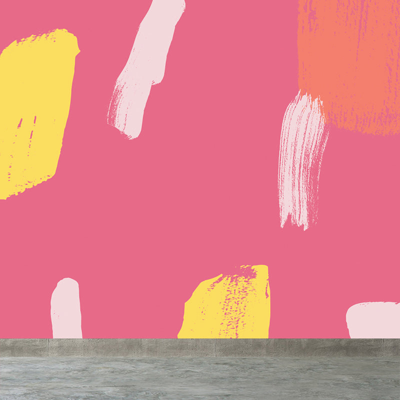 Modern Abstract Pattern Mural Decal Pink Waterproofing Wall Covering for Bathroom