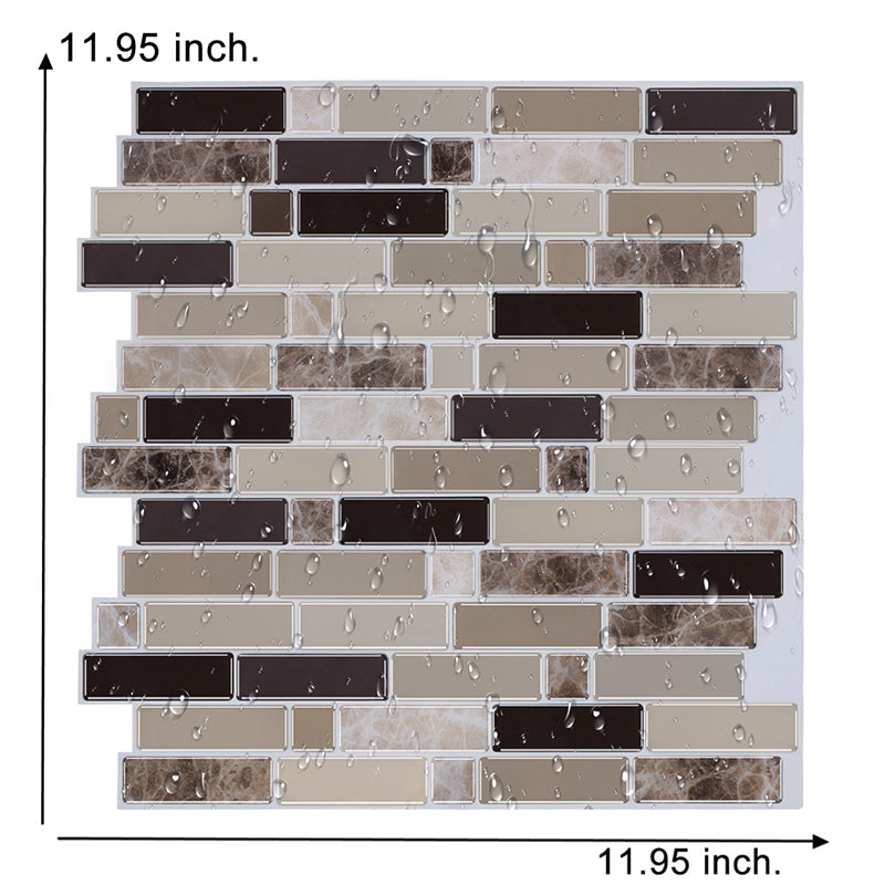 Rust Faux Brick Mosaic Wallpapers Brown Self-Adhesive Wall Covering for Accent Wall
