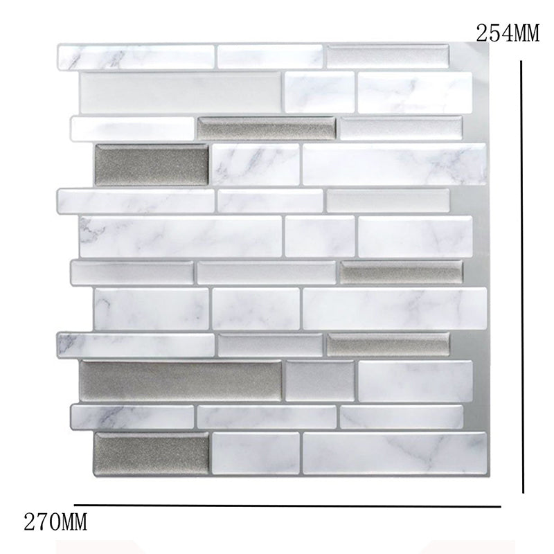 Grey Farmhouse Stick Wallpaper Panels 10.6' x 9.8" Brick Look Wall Decor for Kitchen