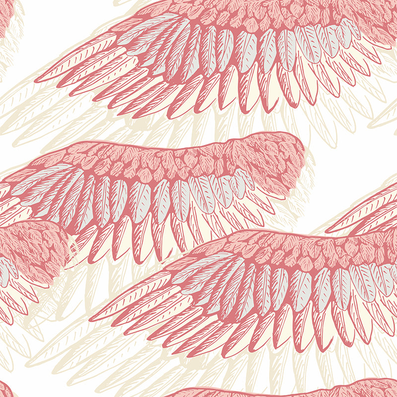 Non-Woven Decorative Wall Mural Modern Bird Wings Wall Covering for Girls Bedroom